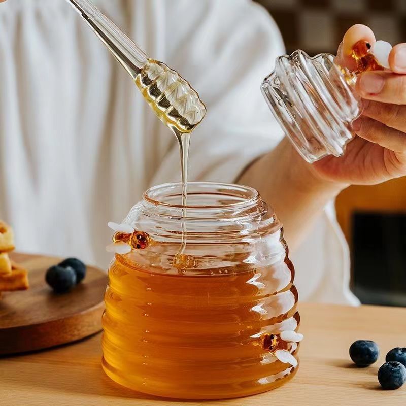 Elegante Zwerm Glazen Honingpot